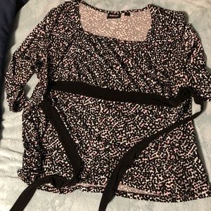 Avenue Black, White and Pink Dot Shirt